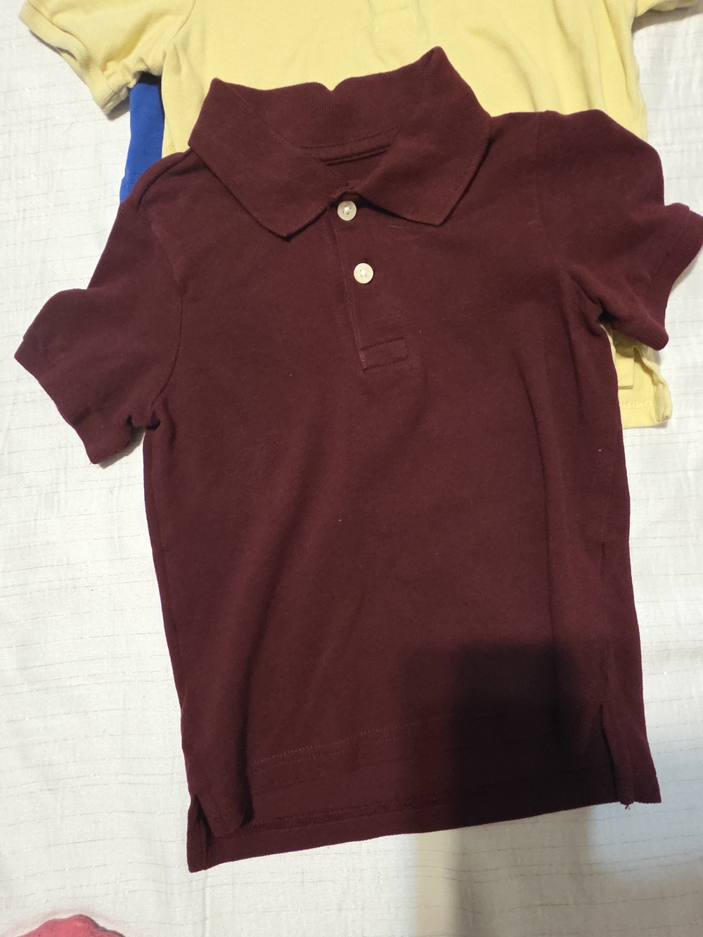 Boys 4T Polo Shirt Pack - Gray, Maroon, Yellow, Black, Blue - Picture 3 of 9
